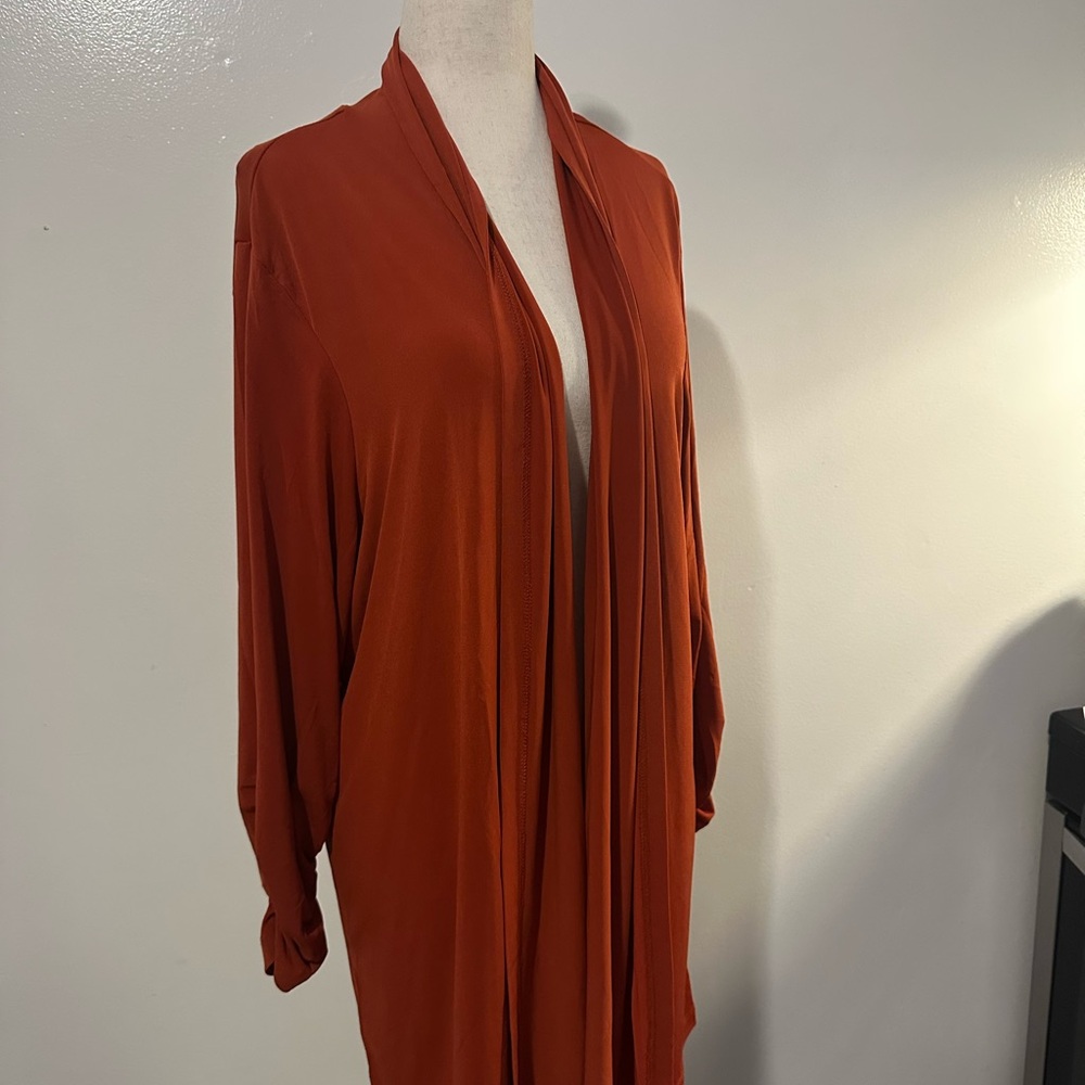 Rust Orange Drape Cardigan